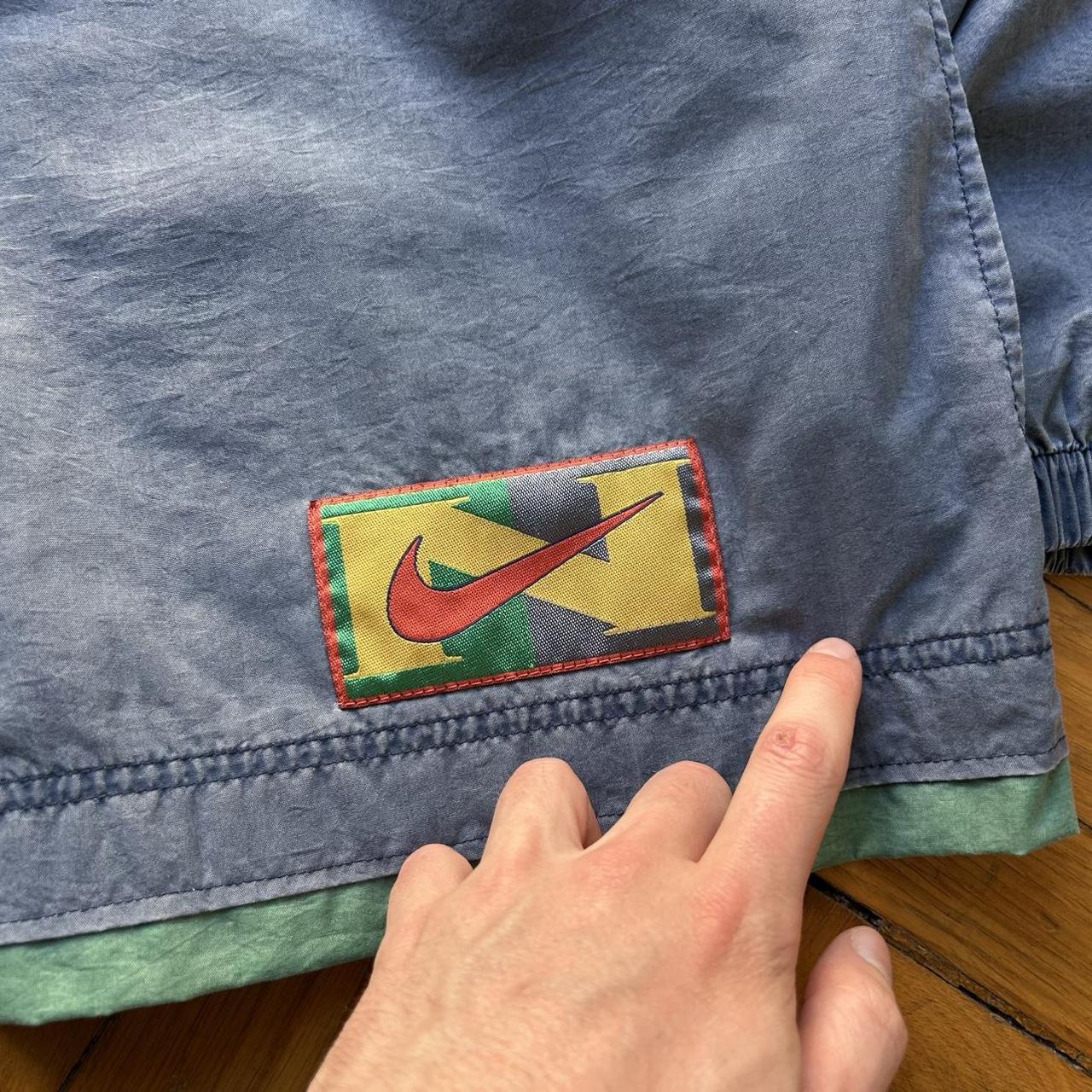 1990s Nike Hooded Jacket Blue Yellow XXL