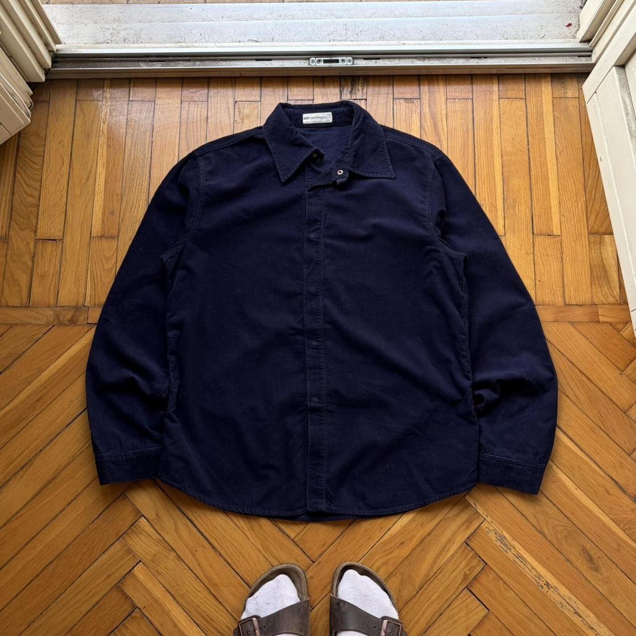 2000s Emporio Armani Corduroy Shirt Navy M