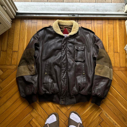 1980s CP Company Dutch Police Leather Jacket L