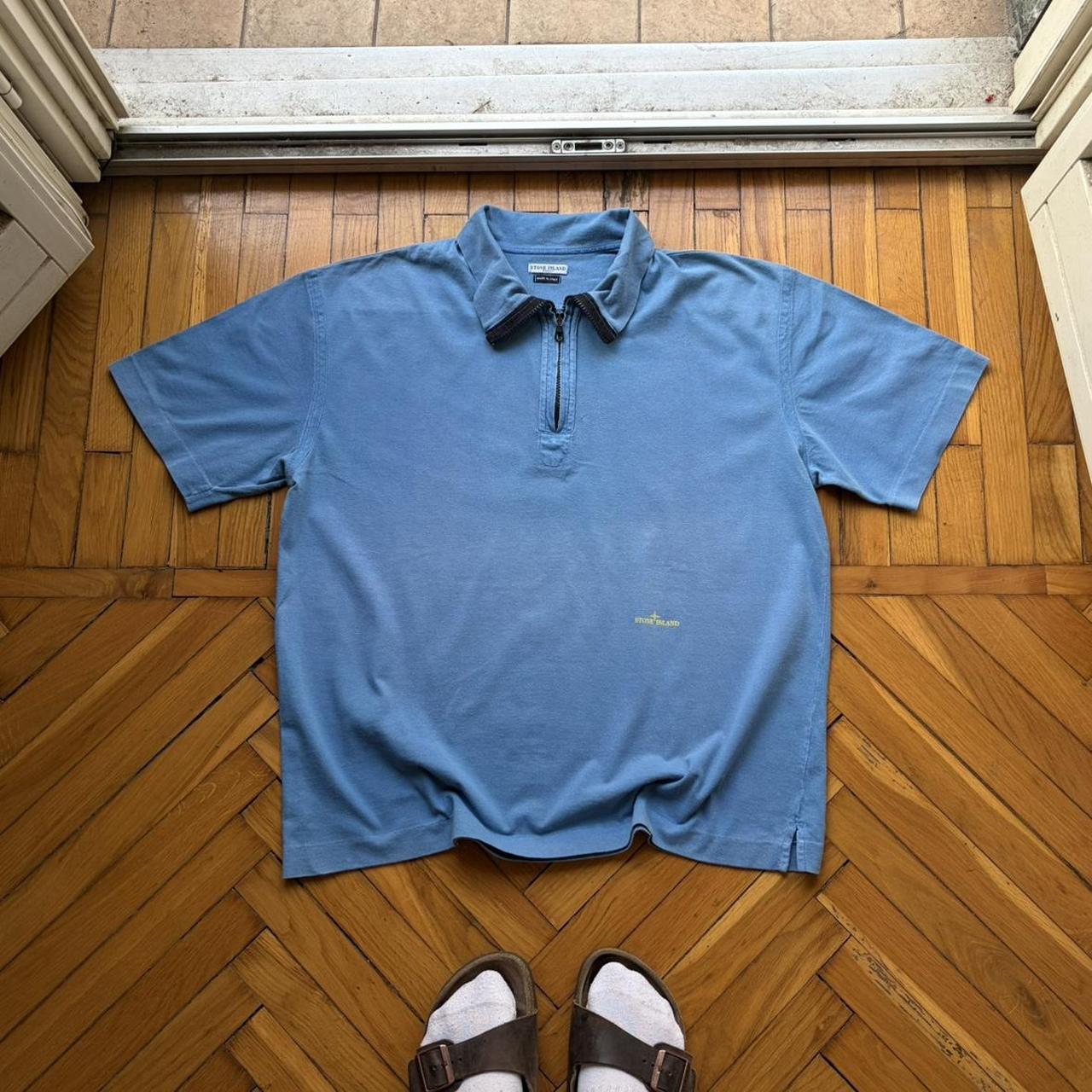 S/S 2005 Stone Island Polo Shirt Blue L