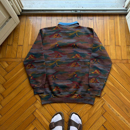 1990s Best Company Pattern Sweatshirt M