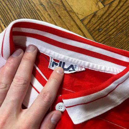 1990s Fila Tennis Polo Shirt Red S