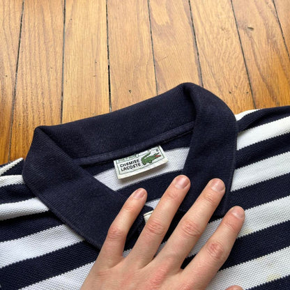 1990s Lacoste Chemise Striped Sweatshirt XL