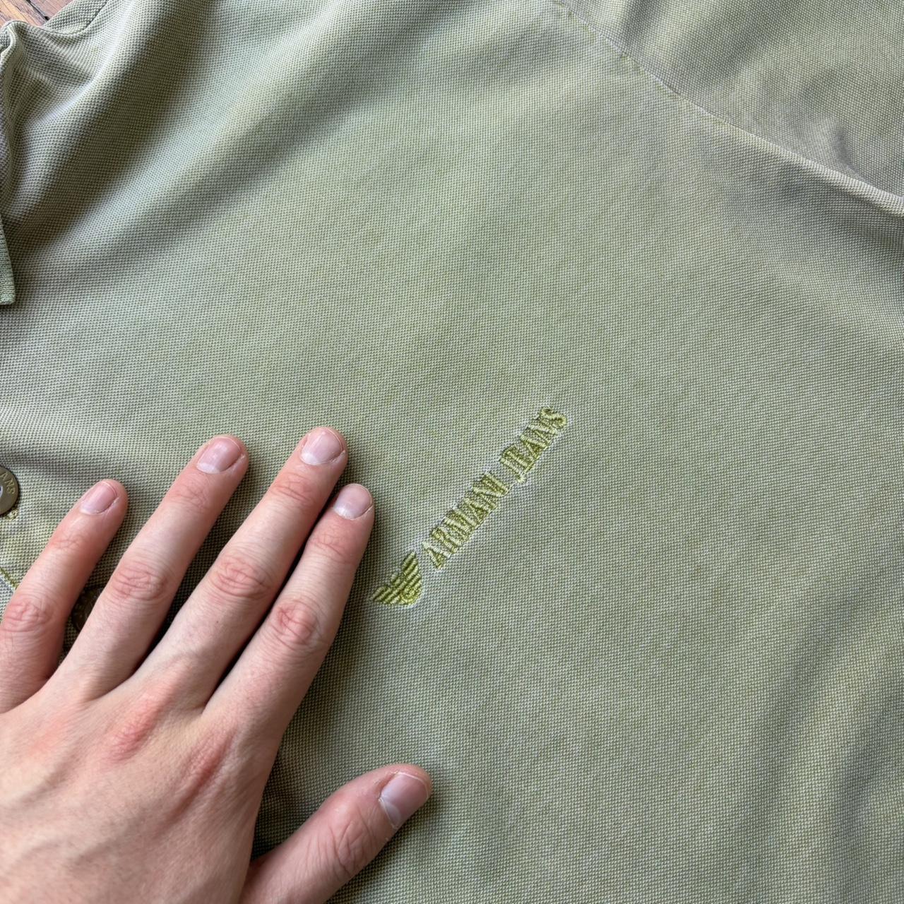 1990s Armani Jeans Polo Shirt Green XL
