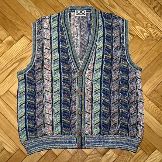 1990s College By Marcazzani Knitted Vest XL