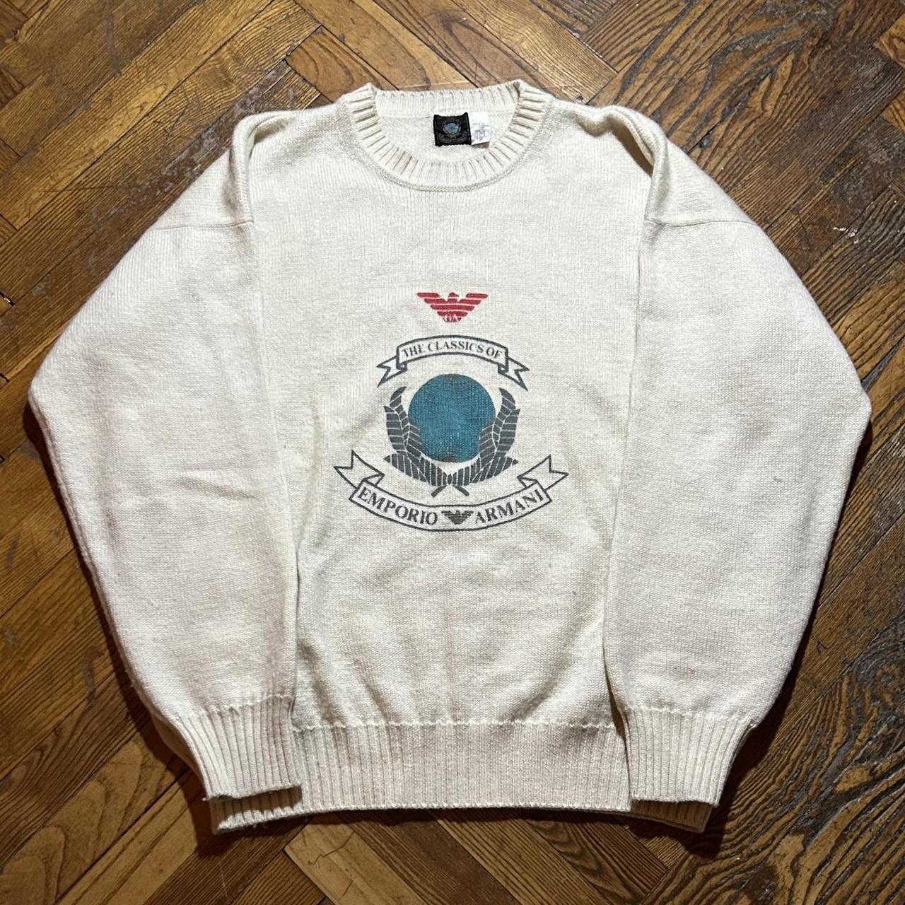 1980s Emporio Armani Knitted Jumper Cream 54/L