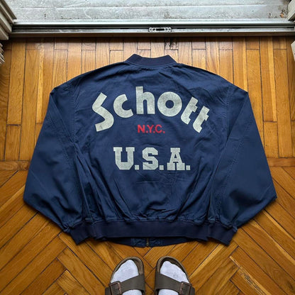 1990s Schott Bomber Jacket Navy L