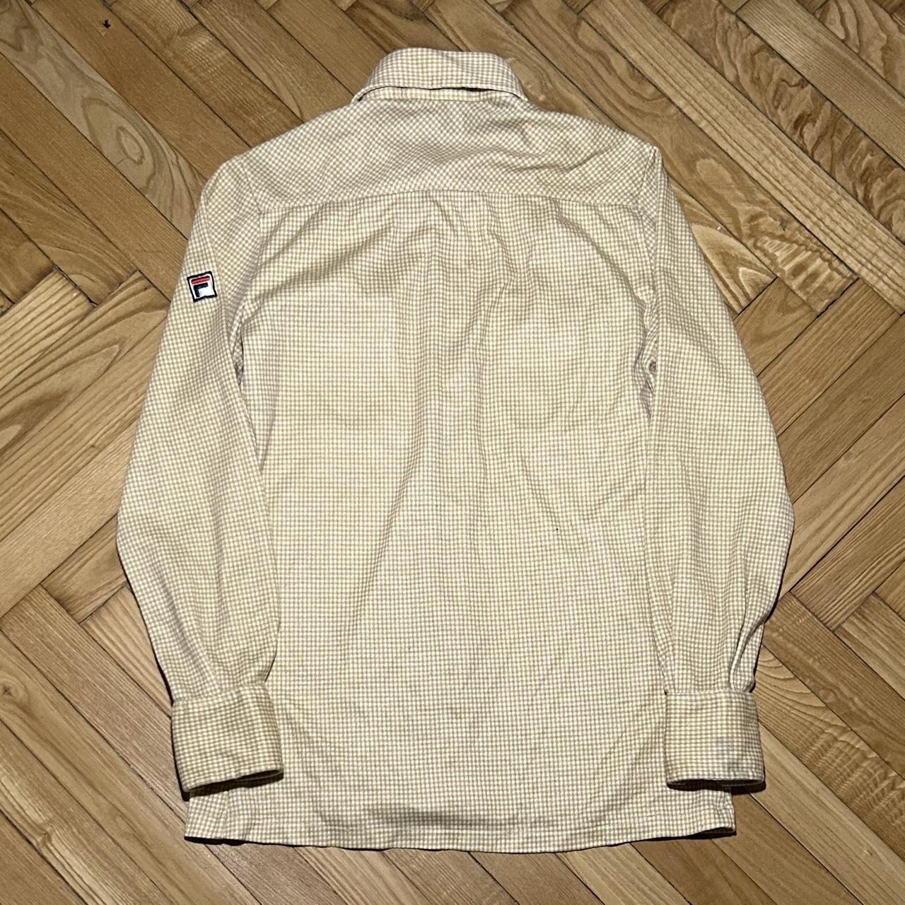 1990s Fila Shirt Checked Beige XS