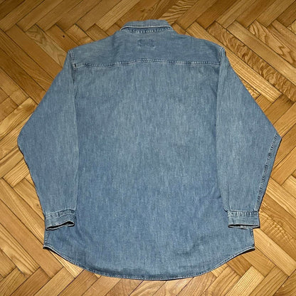 1990s Armani Jeans Denim Shirt Blue XL