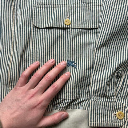 1990s Burberry Pinstriped Bomber Jacket M