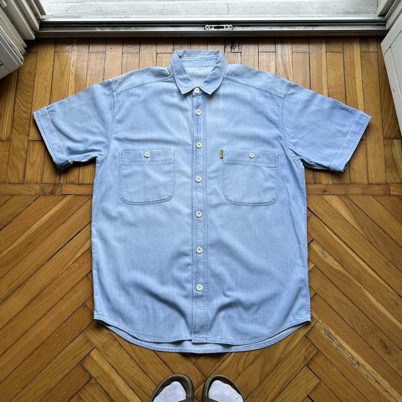 1980s Emporio Armani Denim Shirt Blue L