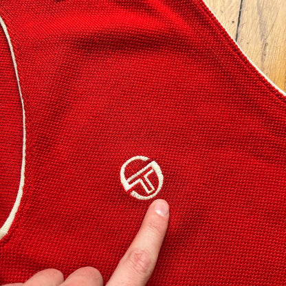 1980s Sergio Tacchini Knitted Vest Red S