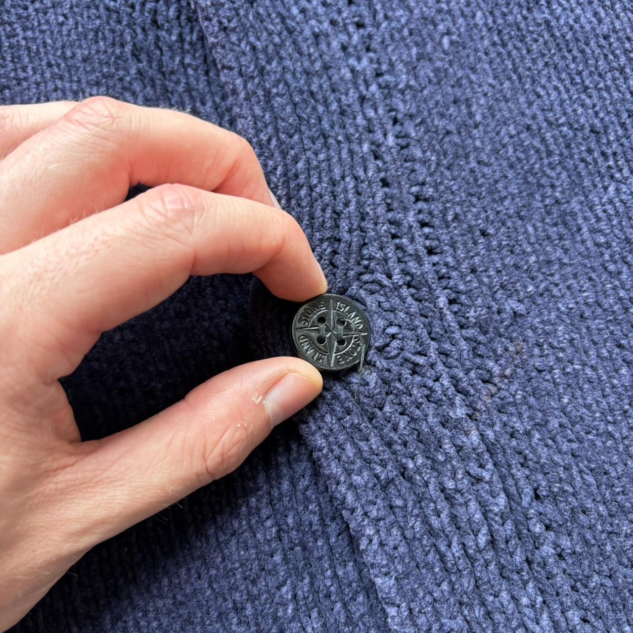 S/S 1997 Stone Island Chenille Knitted Cardigan Navy XXL