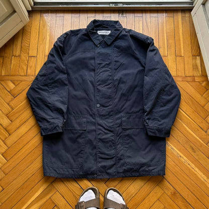1980s Giorgio Armani Coat Navy XXL