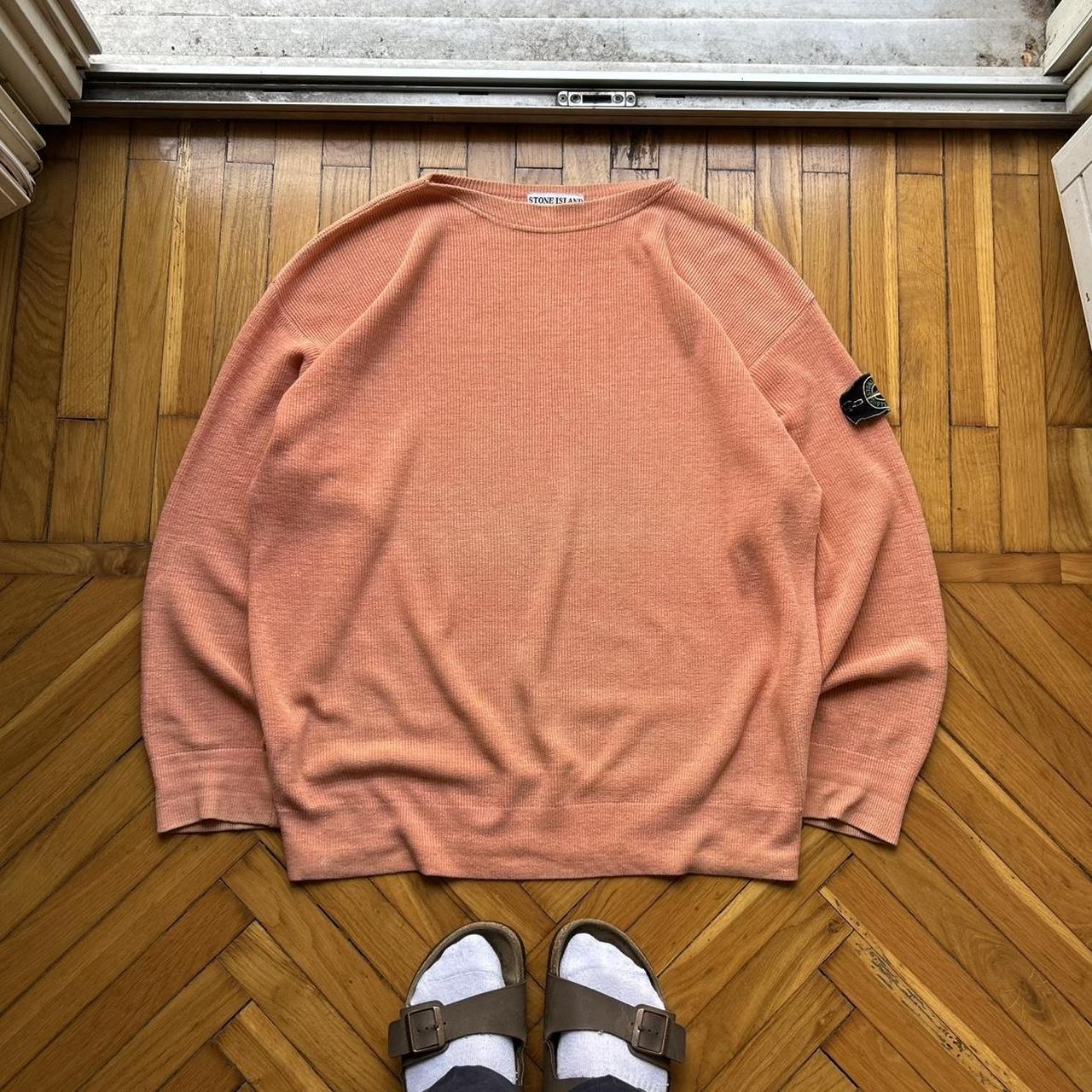 1980s Stone Island Knitted Jumper Orange L