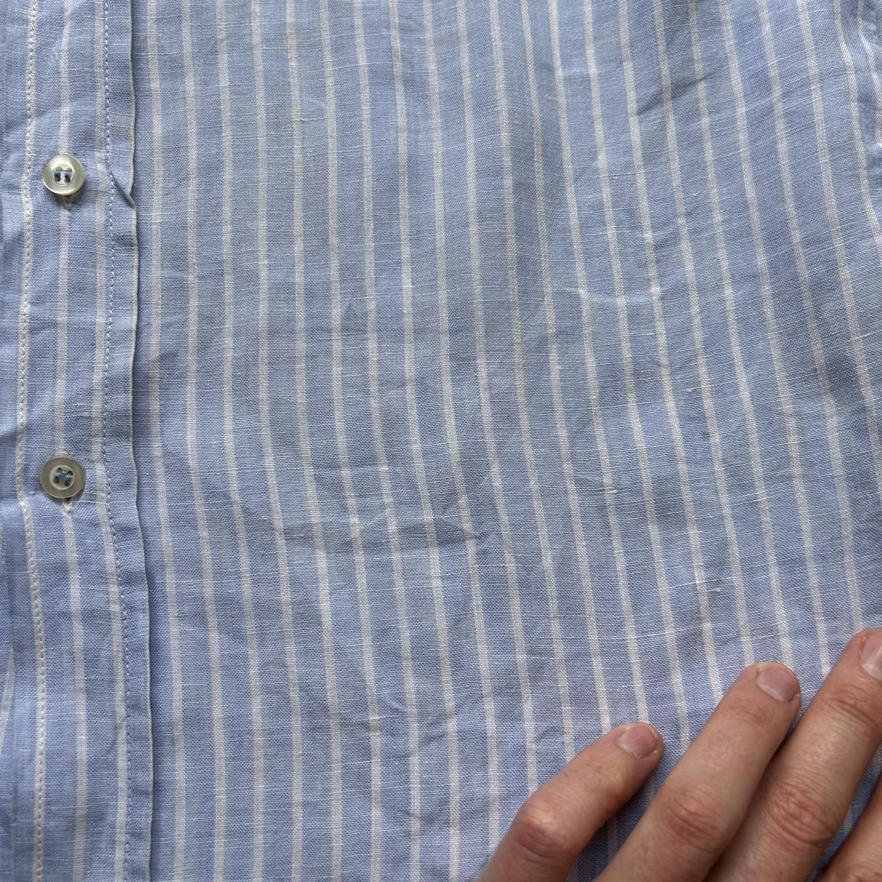 1990s Fred Perry Linen Striped Shirt M