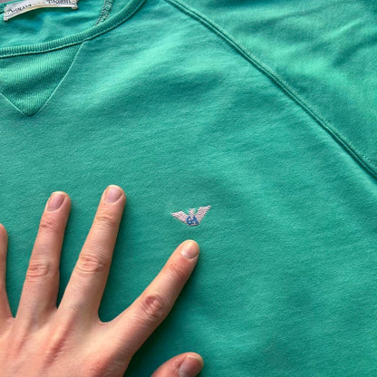 1980s Armani LS T Shirt Green M