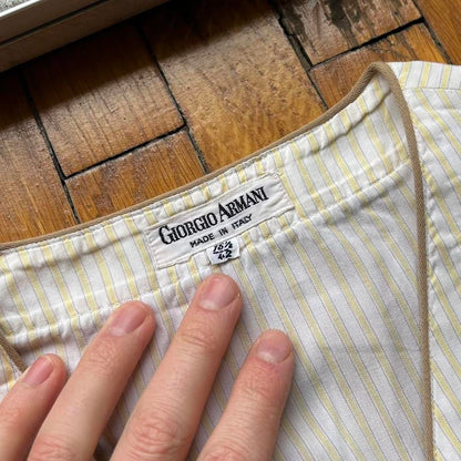 1980s Giorgio Armani Striped Shirt L