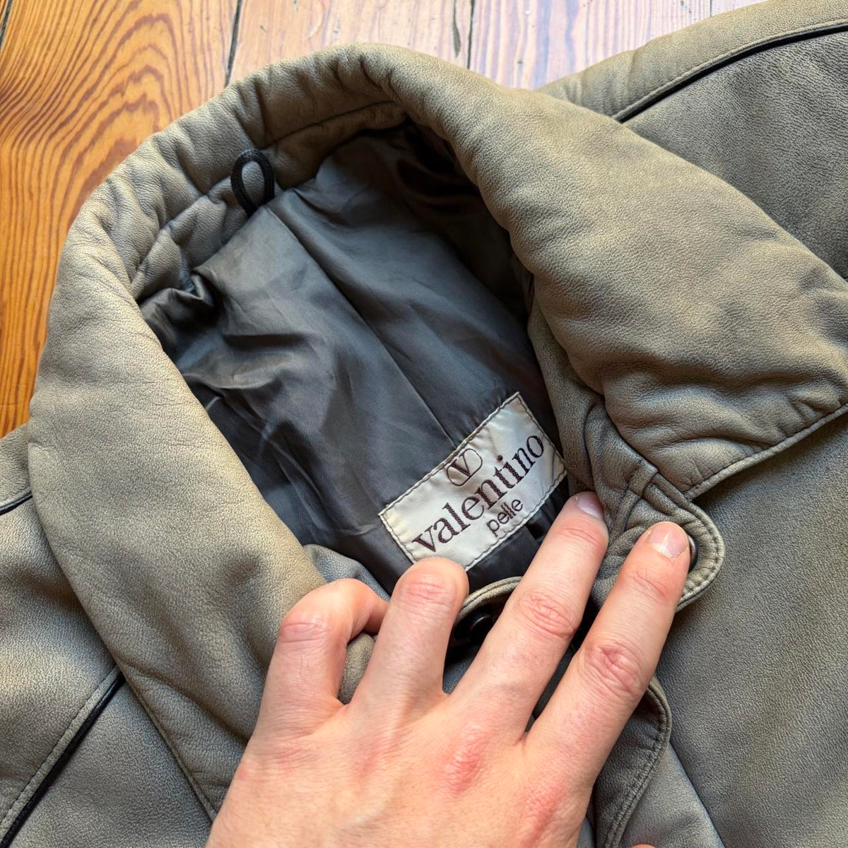 1980s Valentino Pelle Jacket Grey M