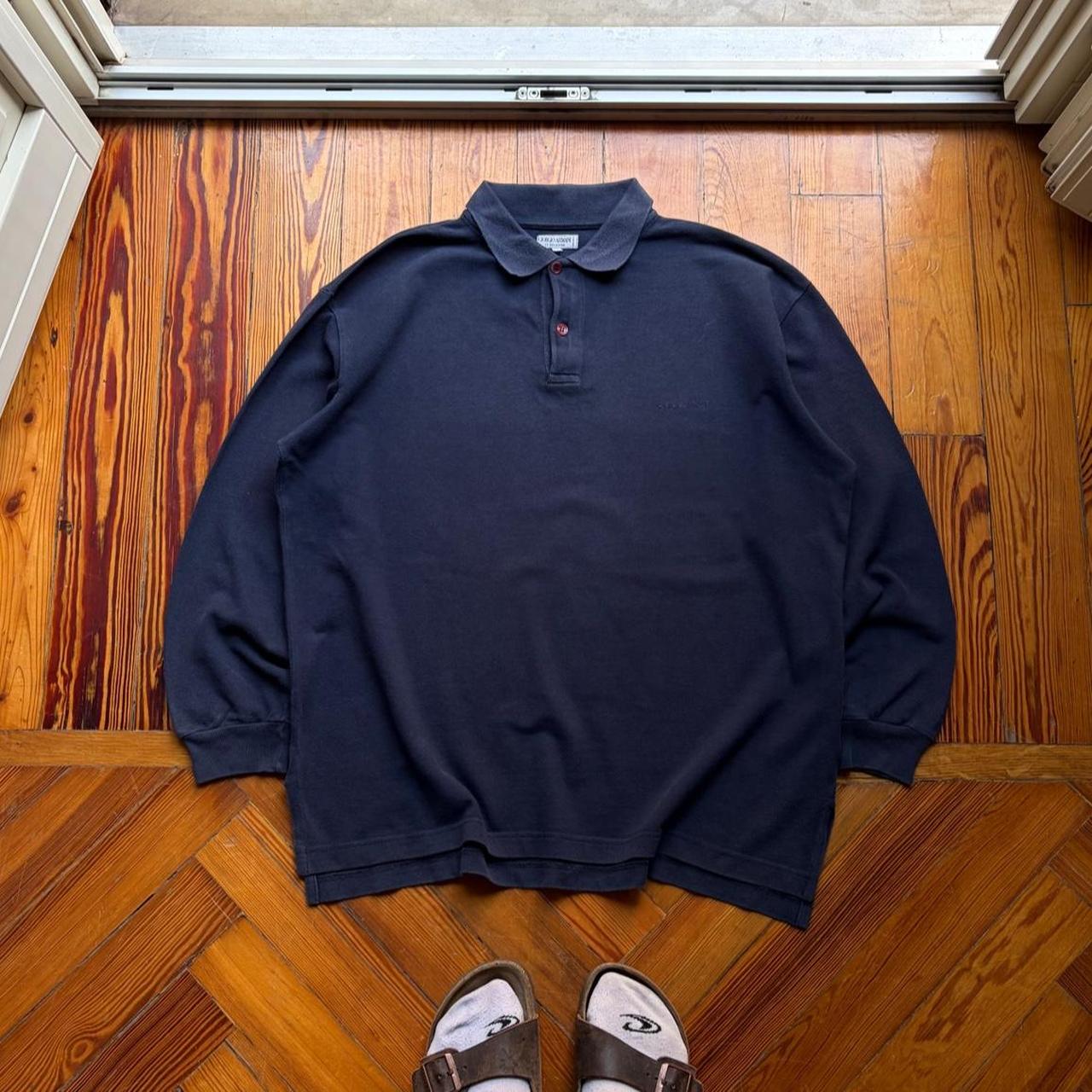 1990s Giorgio Armani Le Collezioni Polo Shirt Navy L