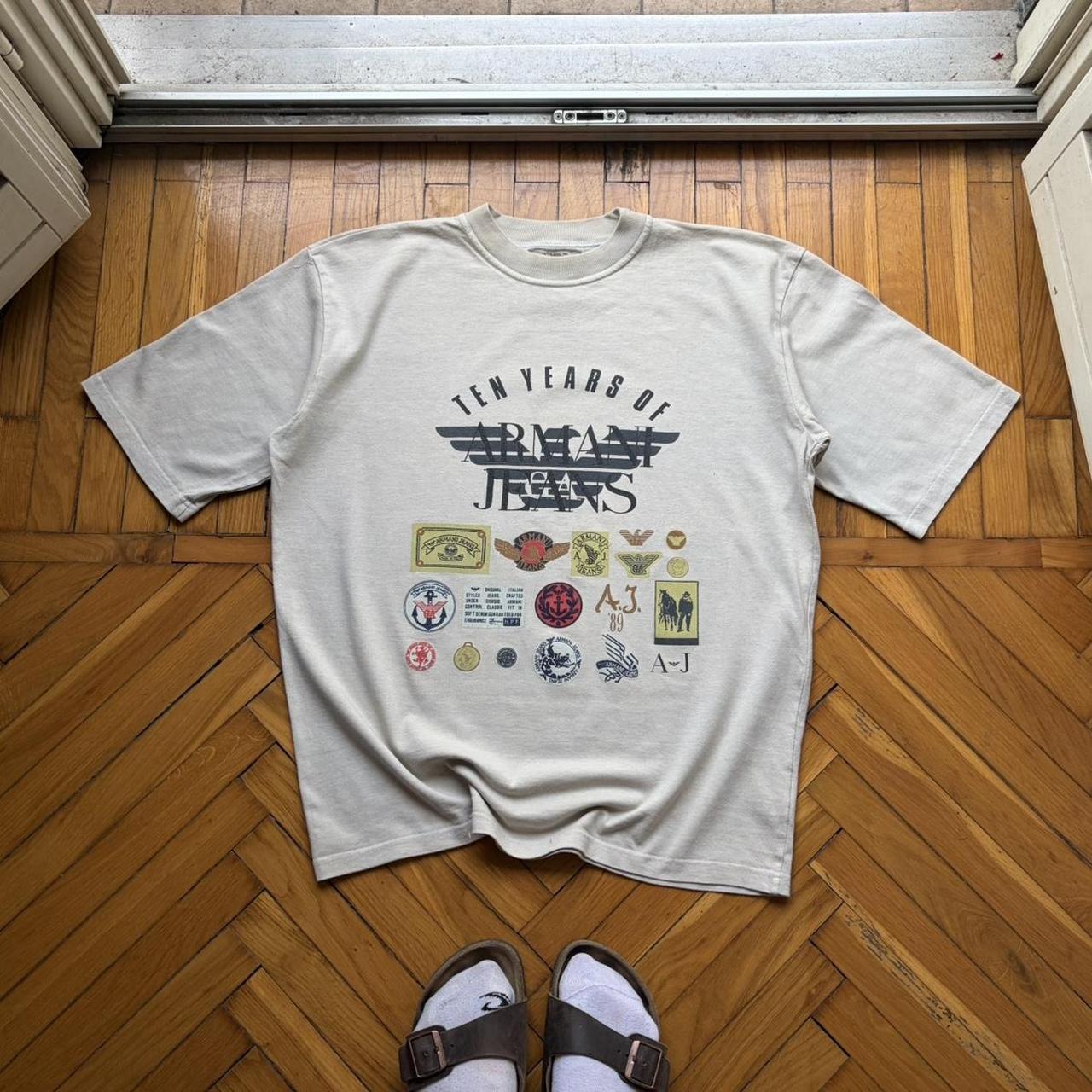 1990s Armani Jeans 10 Year Anniversary T Shirt L
