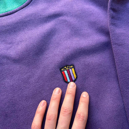 1990s Valentino Beachwear Sweatshirt Purple XL