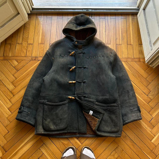 1985 CP Company Duffle Shearling Coat Black XL