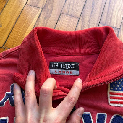 2000s Kappa New York Full Zip Sweatshirt Red L