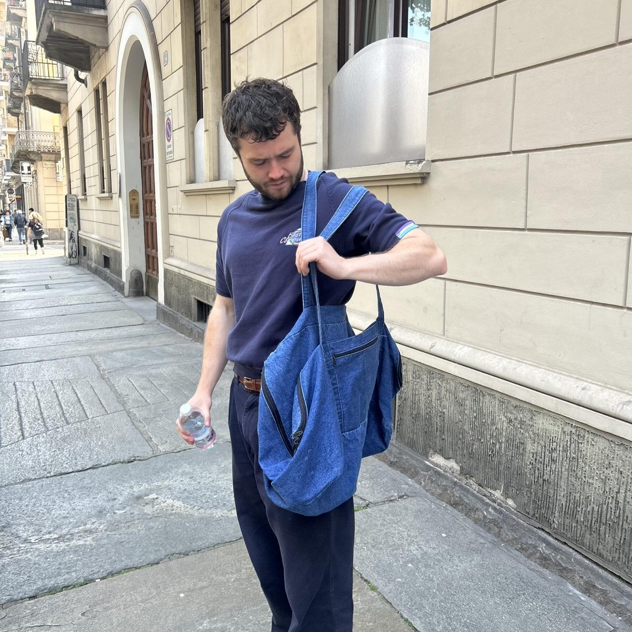 1990s Armani Jeans Denim Hold All Bag Blue OS