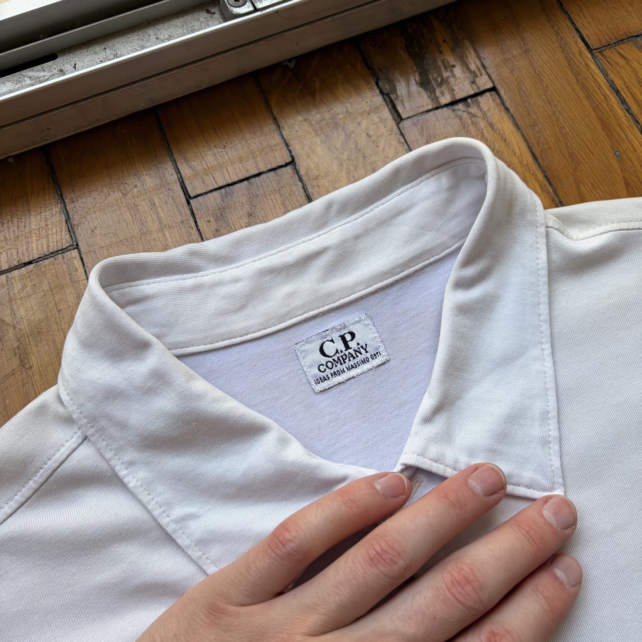 1980s CP Company Polo Shirt White XL