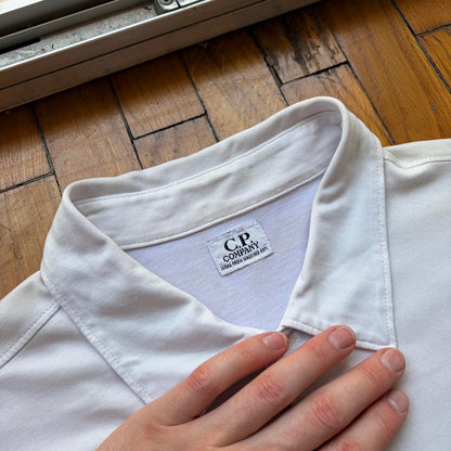 1980s CP Company Polo Shirt White XL