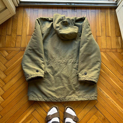 1980s Boneville Navy Arctic Parka Jacket Khaki XL