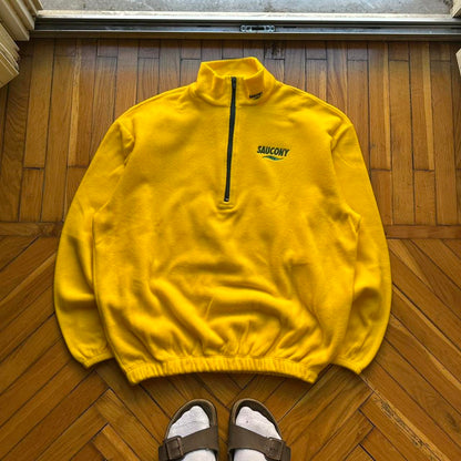 1990s Saucony Q Zip Fleece Yellow M