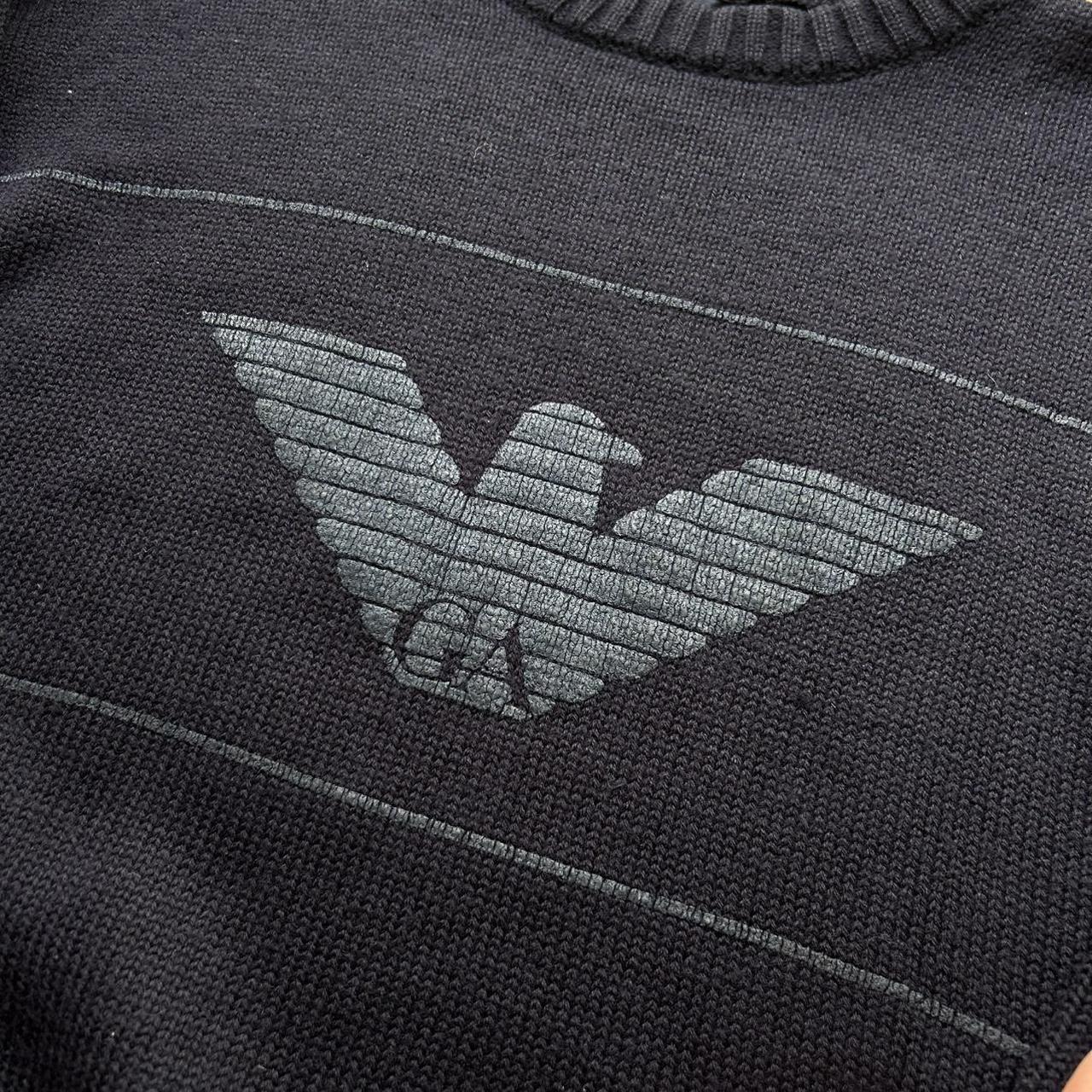 1980s Emporio Armani Knitted Jumper Navy L