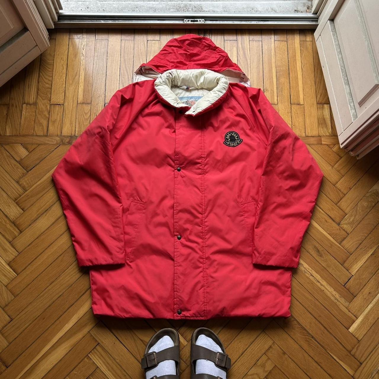 1980s Moncler Grenoble Down Jacket Red XXL