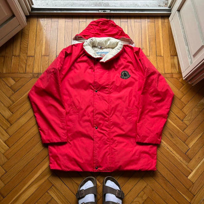 1980s Moncler Grenoble Down Jacket Red XXL