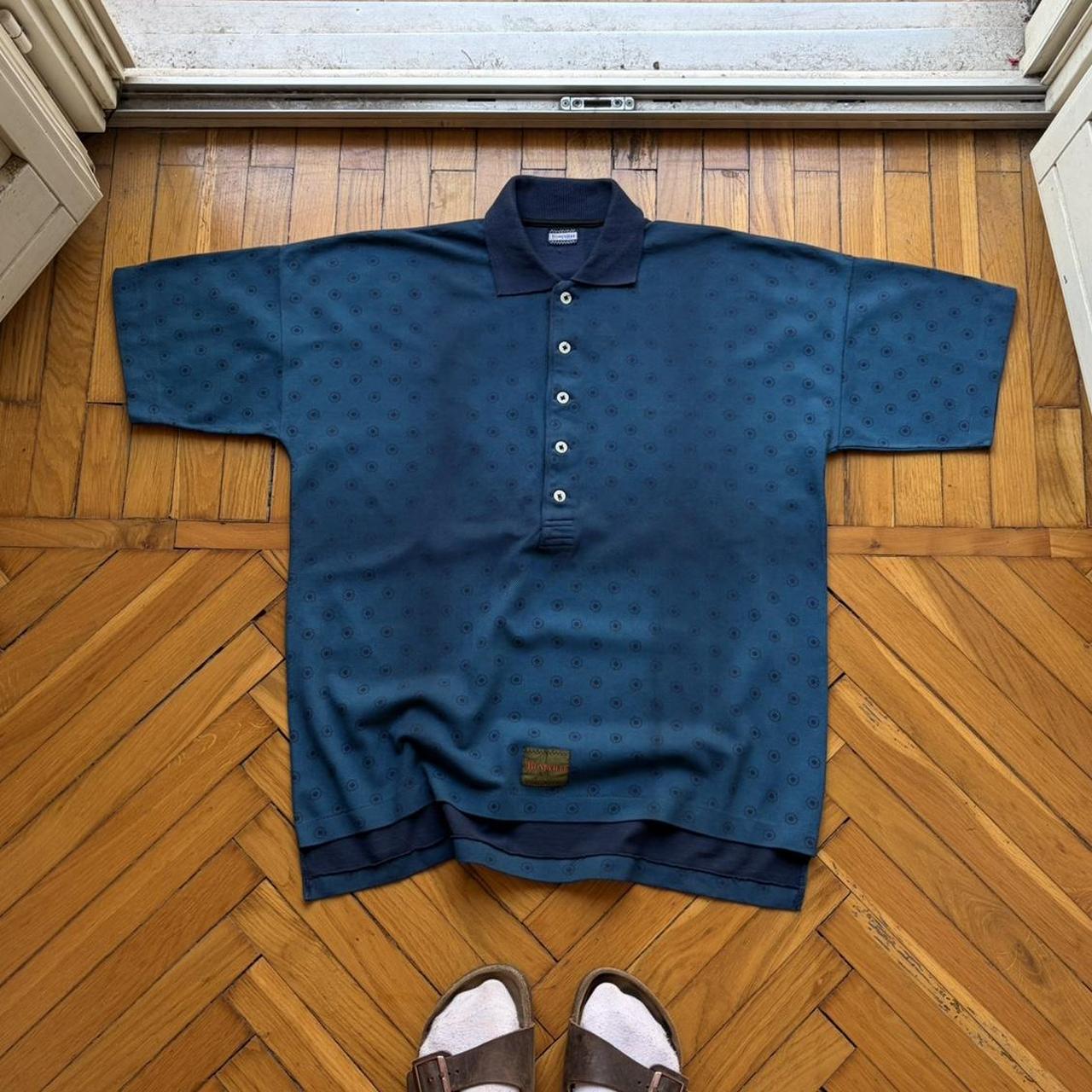 1980s Boneville Pattern Polo Shirt M