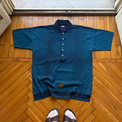 1980s Boneville Pattern Polo Shirt M