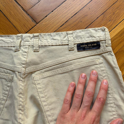1990s Stone Island Marina Trousers Beige 32W 30L