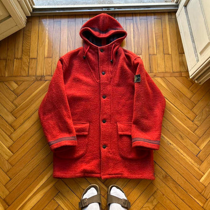 1980s Stone Island Montgomery Duffle Coat Red M
