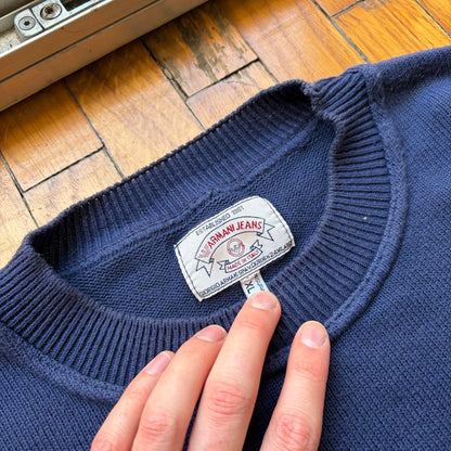 1990s Armani Jeans Knitted Jumper Navy L