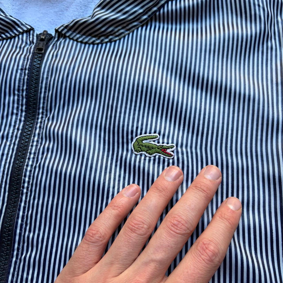 1990s Lacoste Chemise Striped Jacket L