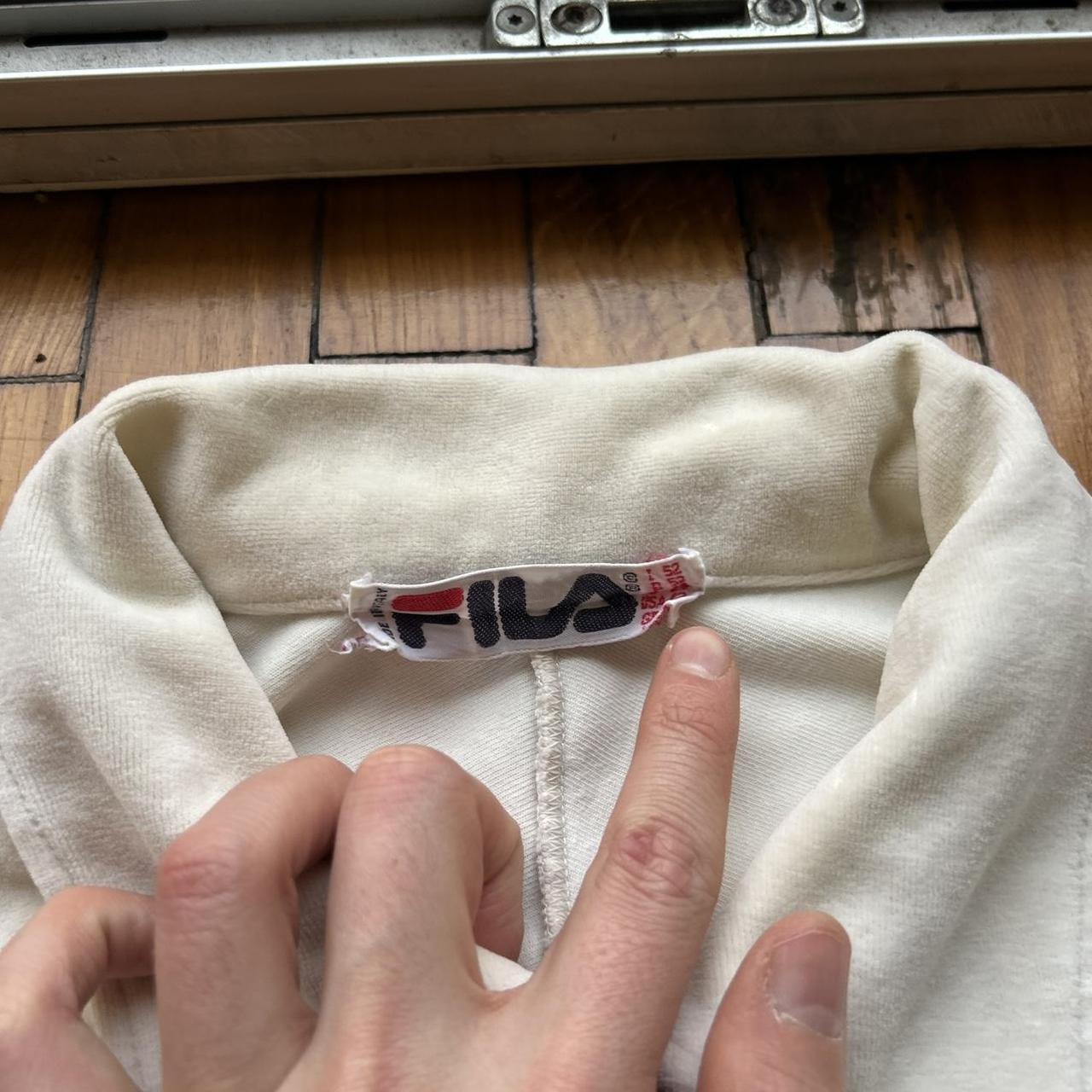 1990s Fila Velour Jacket Cream M