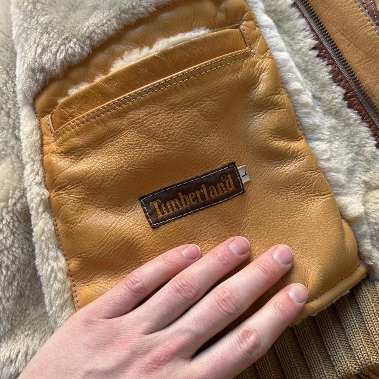 1990s Timberland Leather Shearling Jacket L
