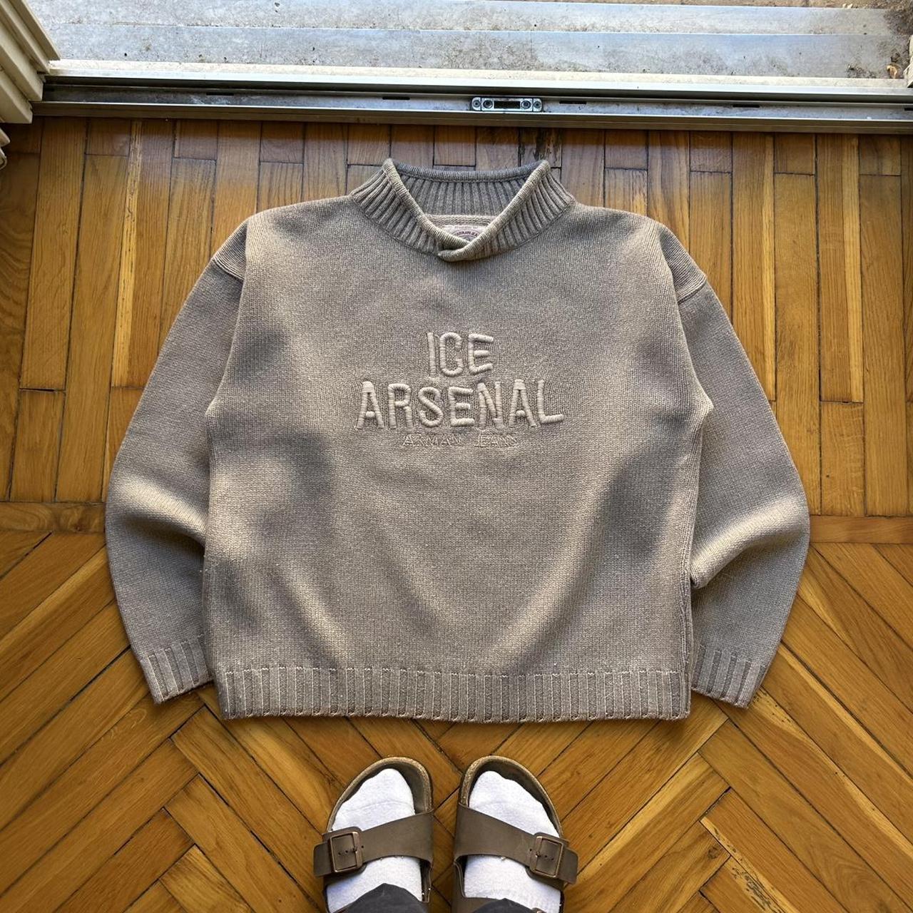 1990s Armani Jeans Ice Arsenal Knitted Jumper M