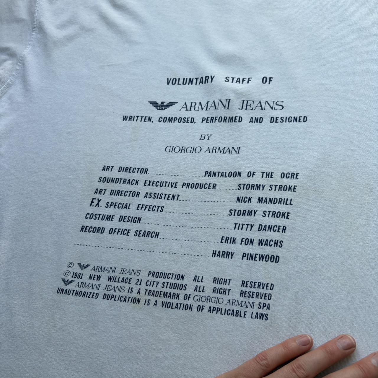 1980s Armani Jeans Staff Graphic T Shirt XL