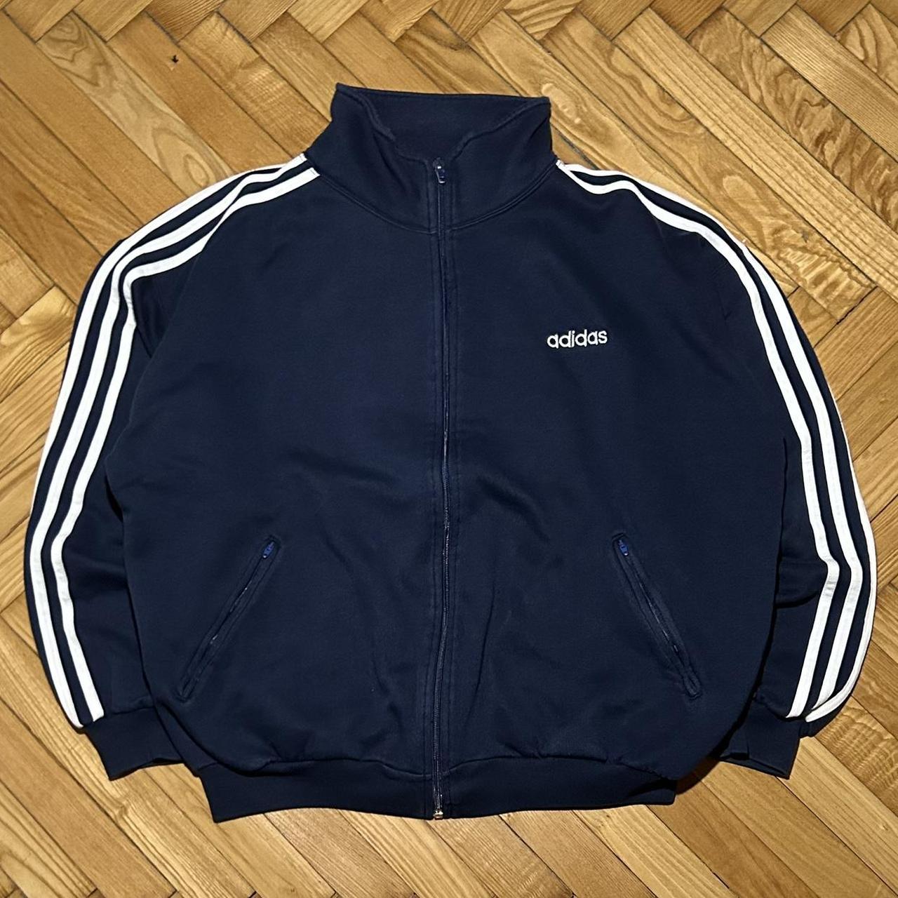 1990s Adidas Full Zip Sweatshirt Navy L