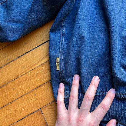 1980s Emporio Armani Denim Bomber Jacket XL
