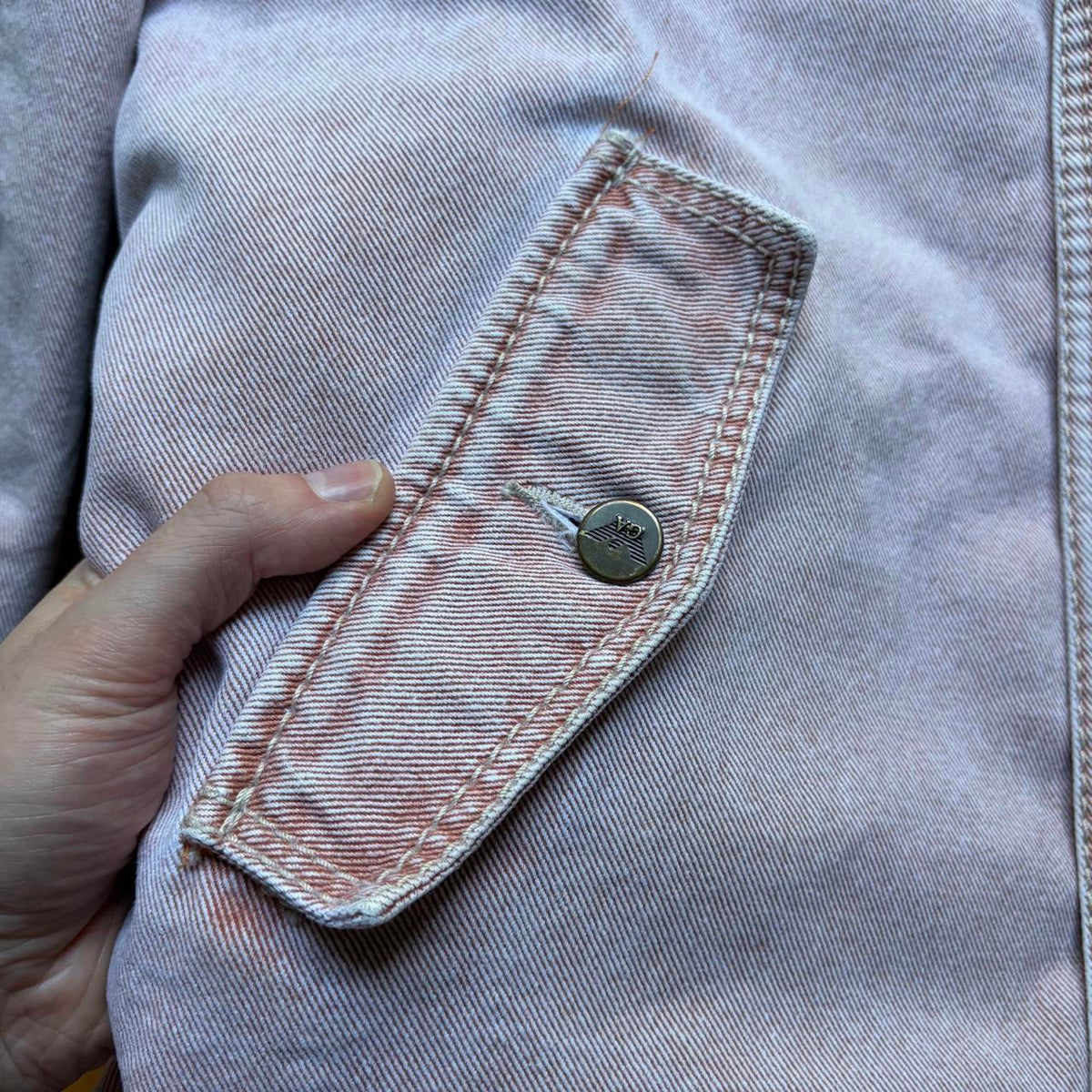 1980s Giorgio Armani Denim Coat Pink M