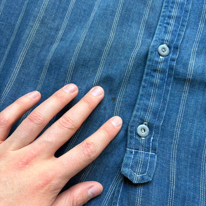 1990s Armani Jeans Striped Shirt XXL